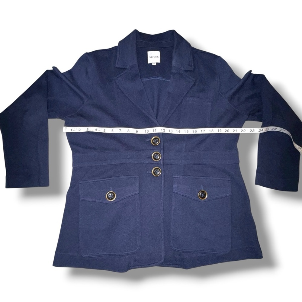 NIC+ZOE Editor Knit Women's Blazer with Button Detail - Dark Indigo XL - Picture 9 of 11
